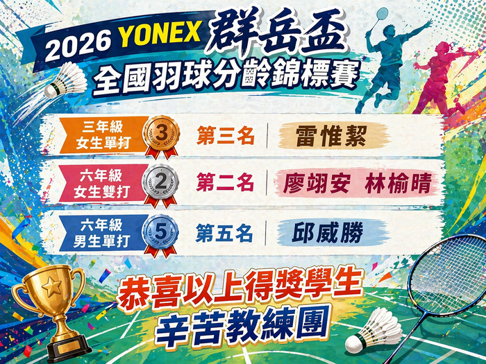 2026YONEX群岳盃全國羽球分齡錦標賽